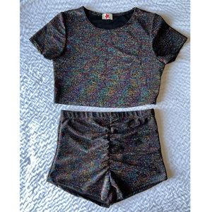 Freaky Raybeamz Glitter Shorts Set